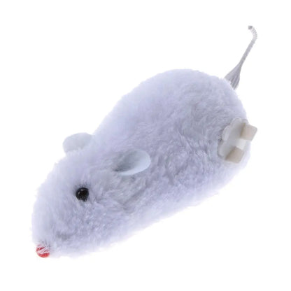 Spring‑Powered Plush Mouse – Interactive Mechanical Toy for Cats
