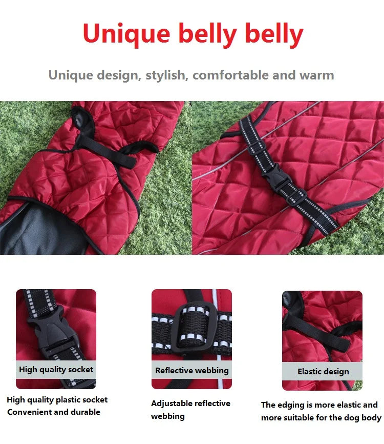 Fleece Dog Jacket – Autumn Winter Reflective Coat for Large Dogs