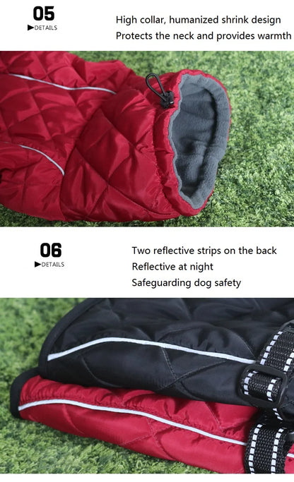 Fleece Dog Jacket – Autumn Winter Reflective Coat for Large Dogs