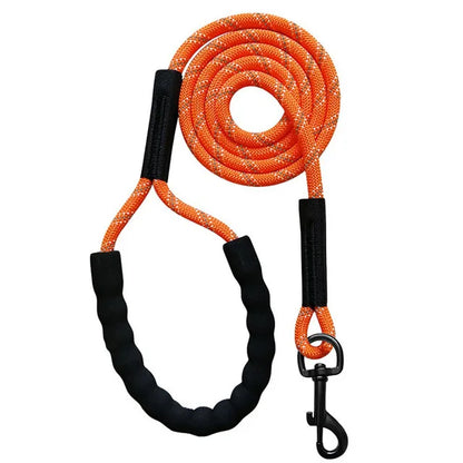 Long Dog Training Leash 2m–20m - Reflective Nylon Rope with Padded Handle