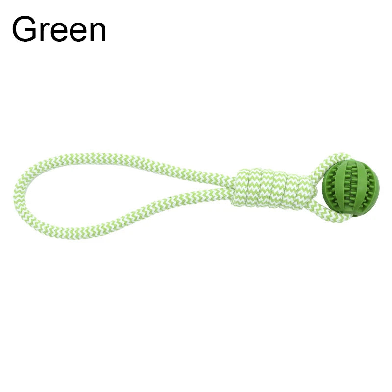 Pet Tooth‑Cleaning Ball Toy with Rope, Bite‑Resistant Rubber, Puzzle‑Feed Design