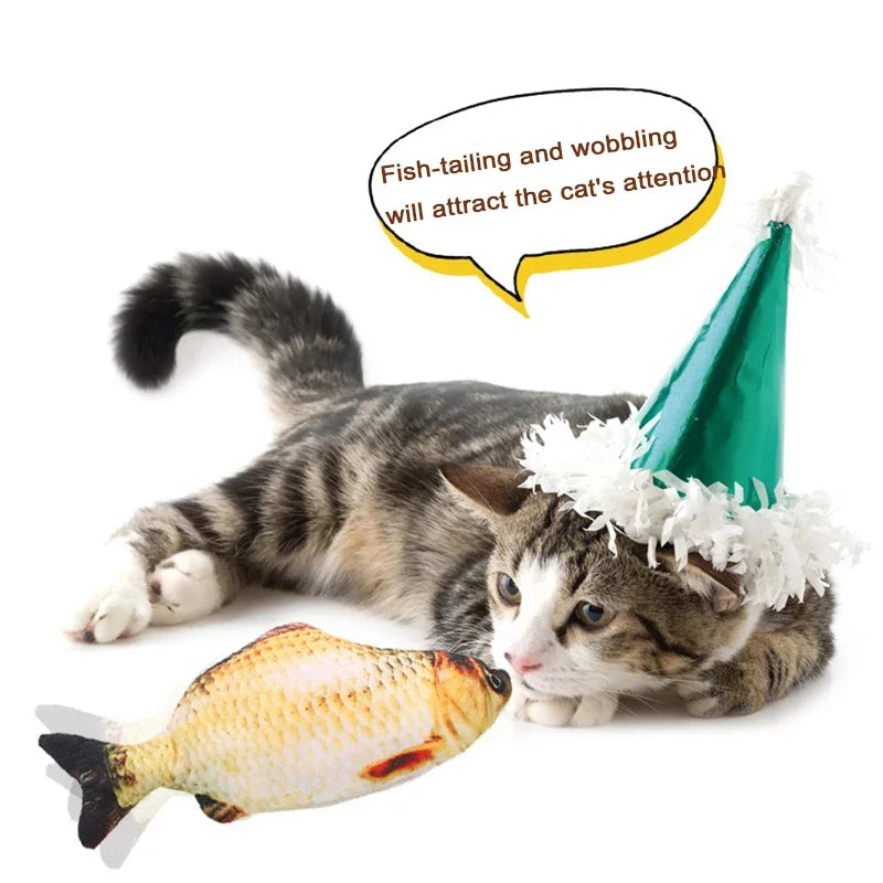 Soft Plush USB‑Charging Fish Toy, Interactive Grinding Teeth, Chew & Training for Cats & Dogs