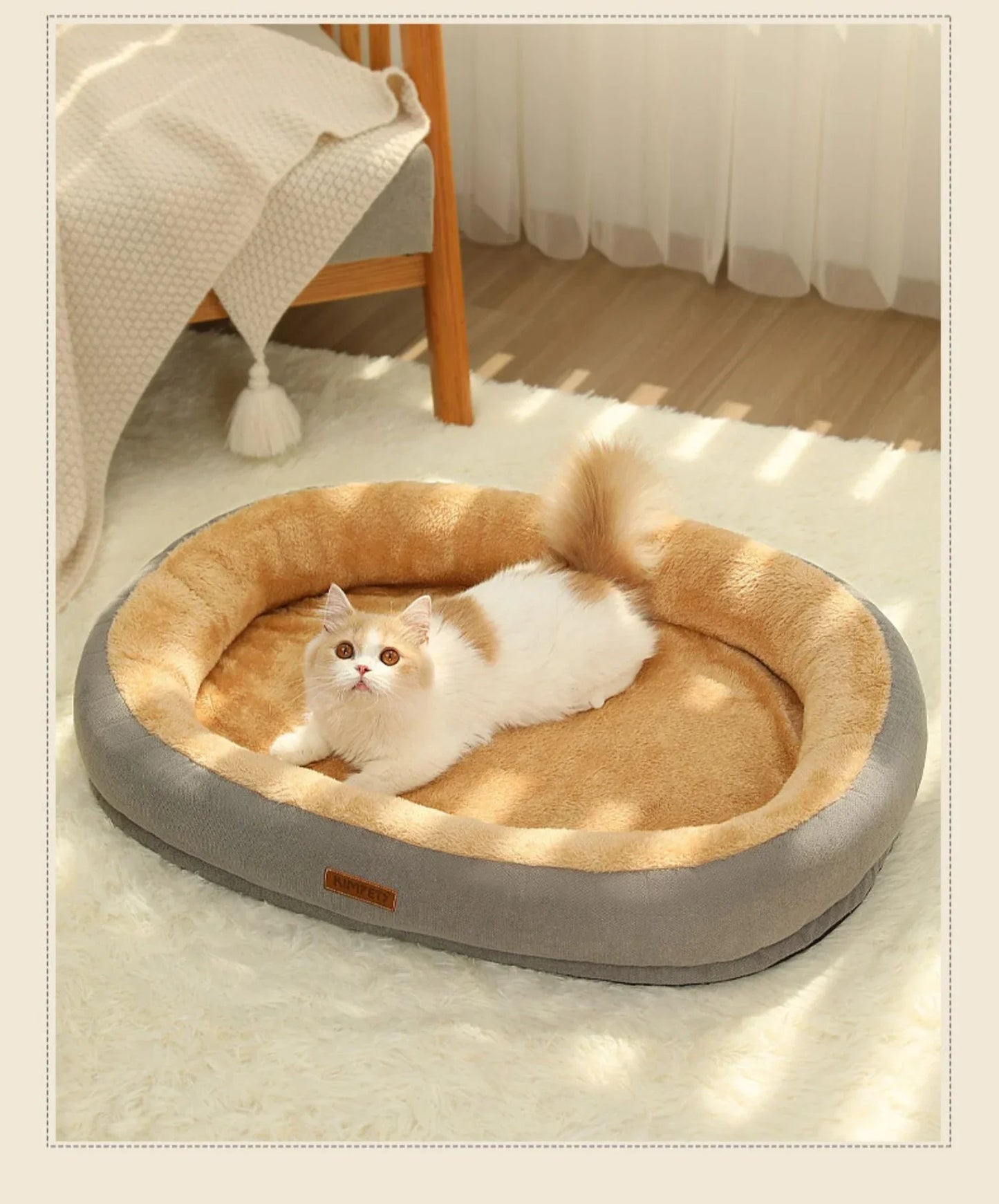 Non‑Slip Winter‑Warm Pet Bed, Removable, Washable Kennel for Cats & Small Dogs