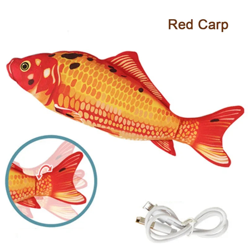 Soft Plush USB‑Charging Fish Toy, Interactive Grinding Teeth, Chew & Training for Cats & Dogs