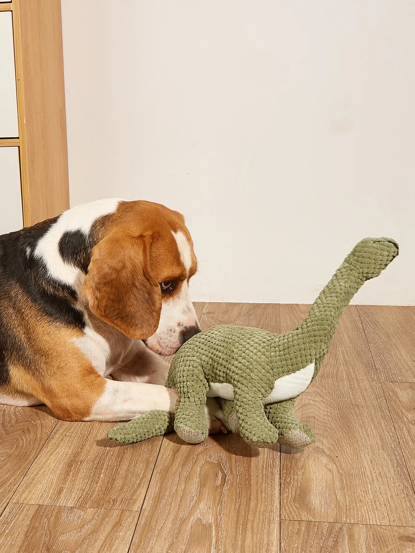 Dinosaur Squeaky Dog Toy - Soft Plush Chew Toy for Small, Medium & Large Dogs