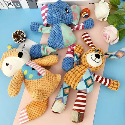 Interactive Plush Teething Toy for Dogs & Cats, Bite‑Resistant, Squeaky, Cute Animal Design