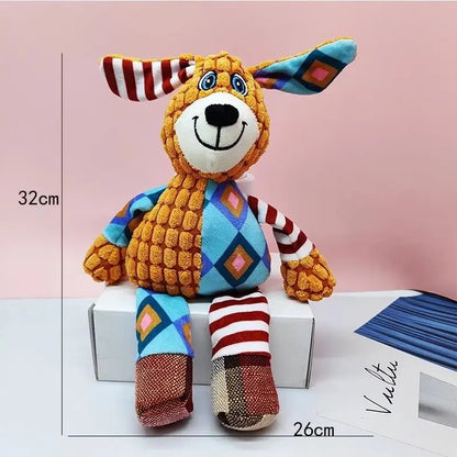 Interactive Plush Teething Toy for Dogs & Cats, Bite‑Resistant, Squeaky, Cute Animal Design