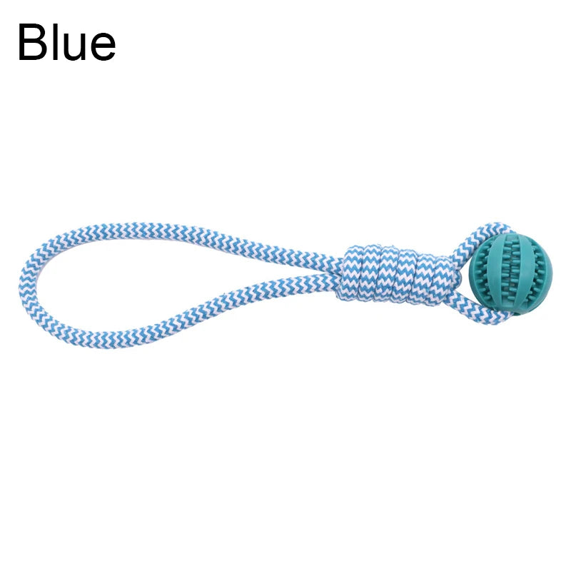 Pet Tooth‑Cleaning Ball Toy with Rope, Bite‑Resistant Rubber, Puzzle‑Feed Design