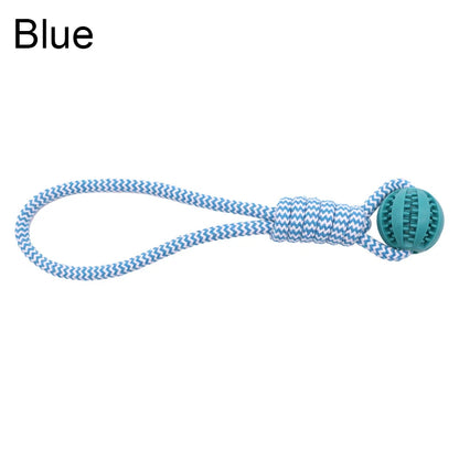 Pet Tooth‑Cleaning Ball Toy with Rope, Bite‑Resistant Rubber, Puzzle‑Feed Design