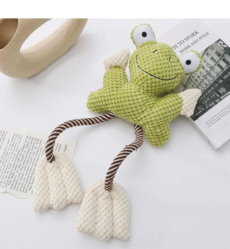 Interactive Plush Teething Toy for Dogs & Cats, Bite‑Resistant, Squeaky, Cute Animal Design
