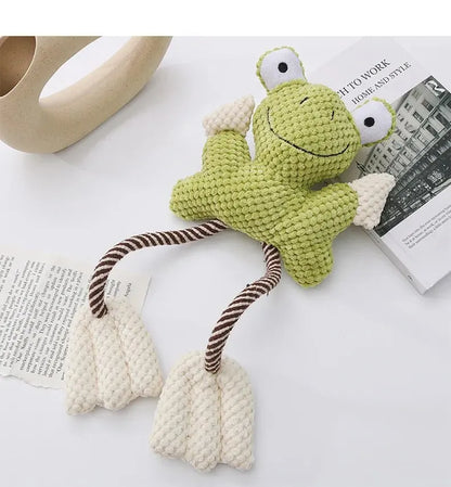 Interactive Plush Teething Toy for Dogs & Cats, Bite‑Resistant, Squeaky, Cute Animal Design