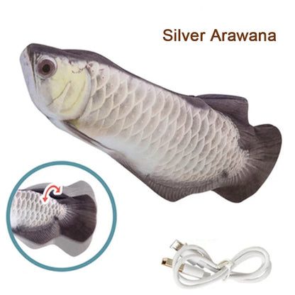 Soft Plush USB‑Charging Fish Toy, Interactive Grinding Teeth, Chew & Training for Cats & Dogs