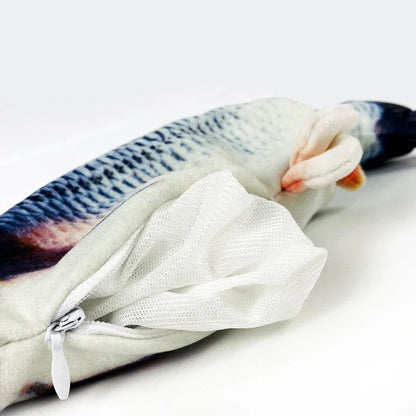 Soft Plush USB‑Charging Fish Toy, Interactive Grinding Teeth, Chew & Training for Cats & Dogs