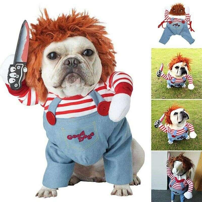 Chucky Halloween Dog Costume - Scary Pet Outfit - TailTastic Store