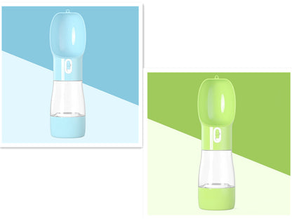 Portable Pet Water Bottle - 2-in-1 Travel Dog Cat Bottle with Food Container