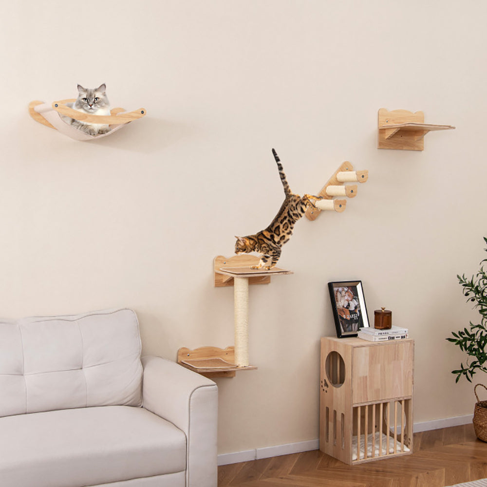 Wall-Mounted Cat Tree & Climbing Set - Space-Saving Cat Playground - TailTastic Store