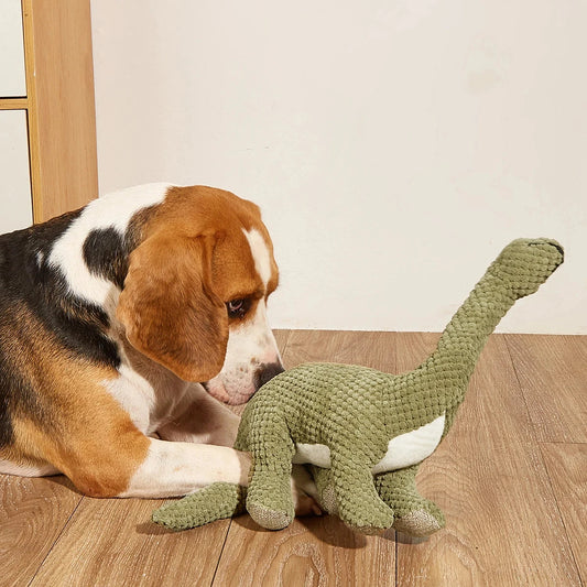 Dinosaur Squeaky Dog Toy - Soft Plush Chew Toy for Small, Medium & Large Dogs Dog toys TailTastic Store Green Dinosaur 