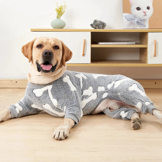 Dog Pyjamas Fleece Onesie - Warm Winter Jumpsuit for Medium & Large Dogs TailTastic Store 