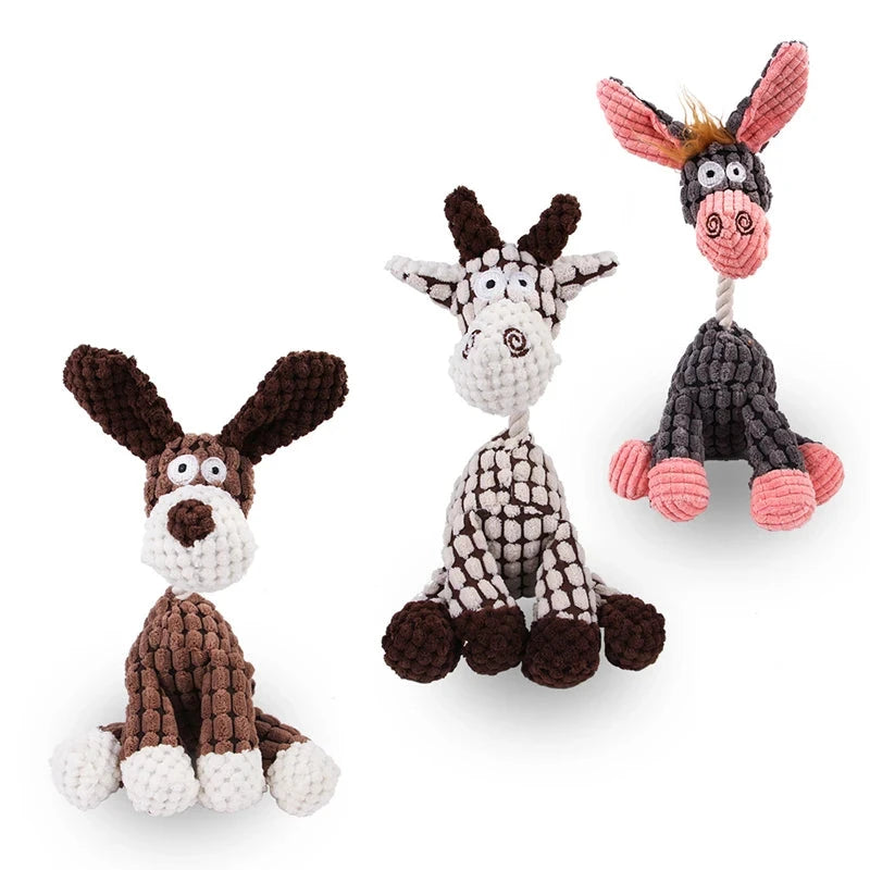 Donkey Plush Dog Toy – Corduroy Squeaky Chew Toy for Puppies & Dogs Dog toys TailTastic Store 
