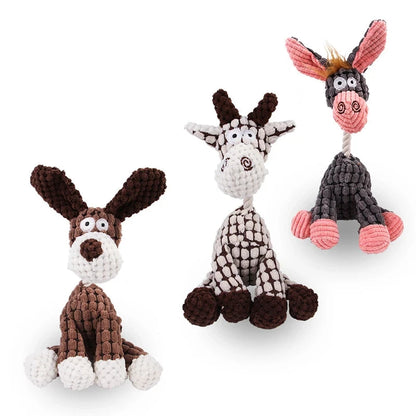 Donkey Plush Dog Toy – Corduroy Squeaky Chew Toy for Puppies & Dogs Dog toys TailTastic Store 
