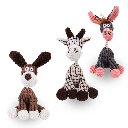 Donkey Plush Dog Toy – Corduroy Squeaky Chew Toy for Puppies & Dogs Dog toys TailTastic Store 