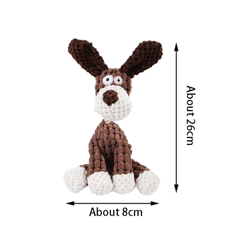 Donkey Plush Dog Toy – Corduroy Squeaky Chew Toy for Puppies & Dogs Dog toys TailTastic Store Brown 