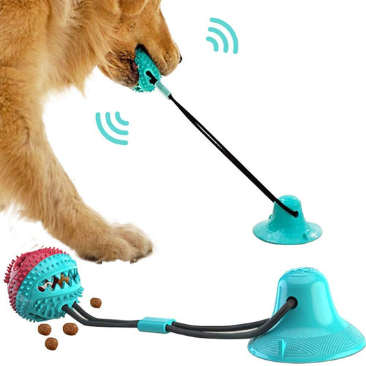 Silicon Suction Cup Dog Toy - Interactive Tug Chew Ball