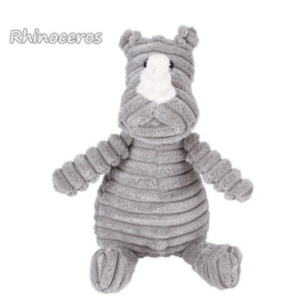 Animal Plush Squeaky Pet Toy - Corduroy Chew Fun