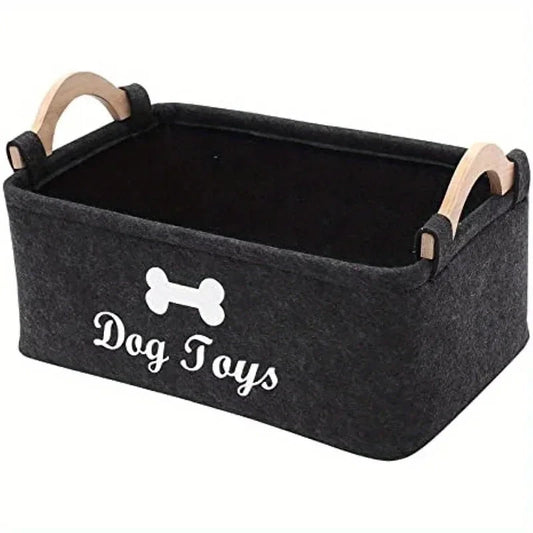 Felt Pet Toy Box – Stylish Dog Toy Storage Basket for Easy Organization Dog toys TailTastic Store M 