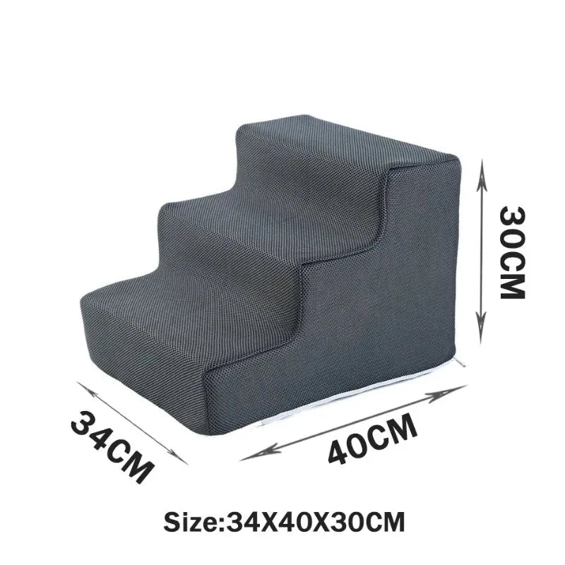 Foldable Pet Stairs – Anti-Slip Dog Steps with Washable Cover Accessories TailTastic Store 