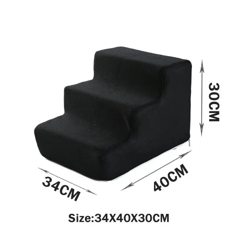 Foldable Pet Stairs – Anti-Slip Dog Steps with Washable Cover Accessories TailTastic Store 