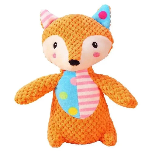 Interactive Plush Teething Toy for Dogs & Cats, Bite‑Resistant, Squeaky, Cute Animal Design Dog toys TailTastic Store fox 