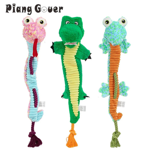 Long Plush Squeaky Dog Toy 60cm - Soft Chew Toy in Pink, Blue & Green Dog toys TailTastic Store 