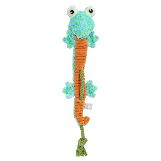 Long Plush Squeaky Dog Toy 60cm - Soft Chew Toy in Pink, Blue & Green Dog toys TailTastic Store Blue 