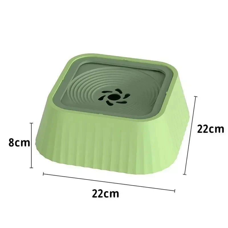 No-Spill Dog Water Bowl - Floating Plate Slow Feeder with Anti-Splash Design Accessories TailTastic Store Green 22X22X8 