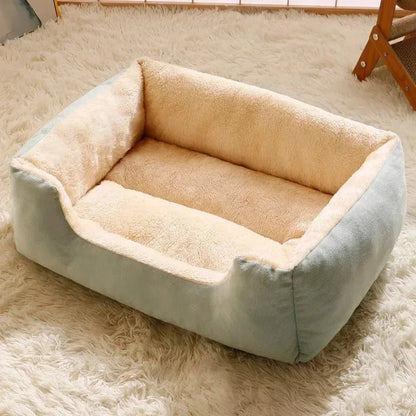 Plush Cat Bed - Soft Breathable Cushion Basket for Cats & Small Dogs Beds TailTastic Store Green M 50x40cm 