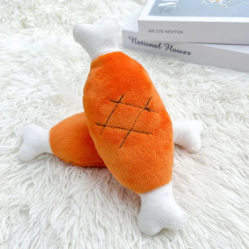 Plush Duck Squeaky Dog Toy – Bite-Resistant Chew Toy for All Dogs Dog toys TailTastic Store Chicken leg 