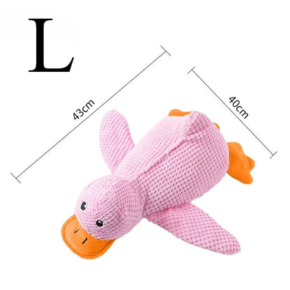 Plush Duck Squeaky Dog Toy – Bite-Resistant Chew Toy for All Dogs Dog toys TailTastic Store Pink L 