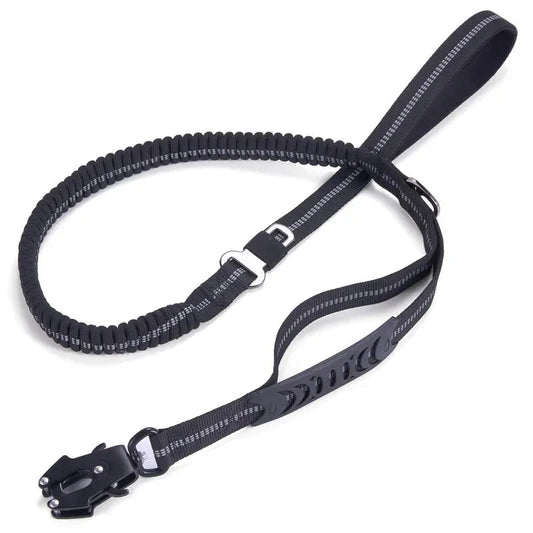 Reflective Tactical Bungee Dog Leash - No‑Pull, Car Seatbelt Clip Dog Leash TailTastic Store 