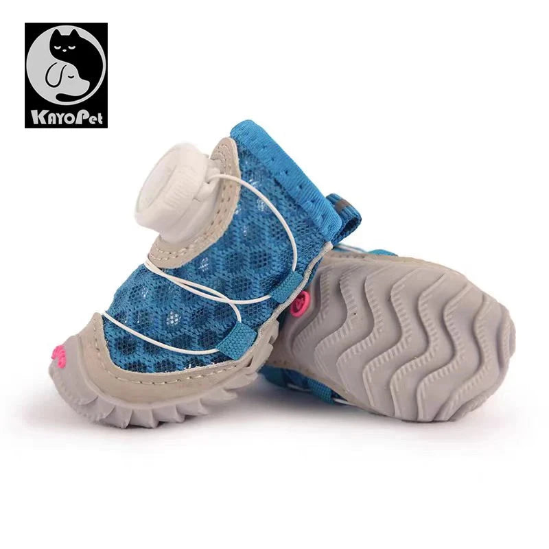 Summer Dog Sandals – Breathable Mesh Shoes with Rotating Buckle for Small Dogs Accessories TailTastic Store BLUE 2PS SIZE 5 