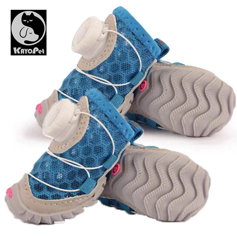 Summer Dog Sandals – Breathable Mesh Shoes with Rotating Buckle for Small Dogs Accessories TailTastic Store BLUE 4PS SIZE 7 