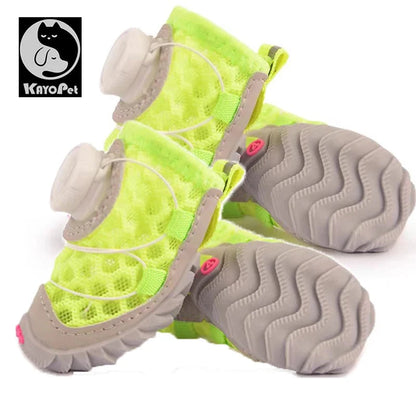 Summer Dog Sandals – Breathable Mesh Shoes with Rotating Buckle for Small Dogs Accessories TailTastic Store GREEN 4PS SIZE 6 