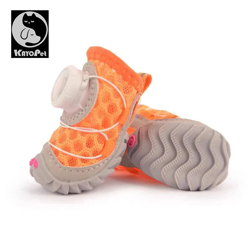 Summer Dog Sandals – Breathable Mesh Shoes with Rotating Buckle for Small Dogs Accessories TailTastic Store ORANGE 2PS SIZE 3 