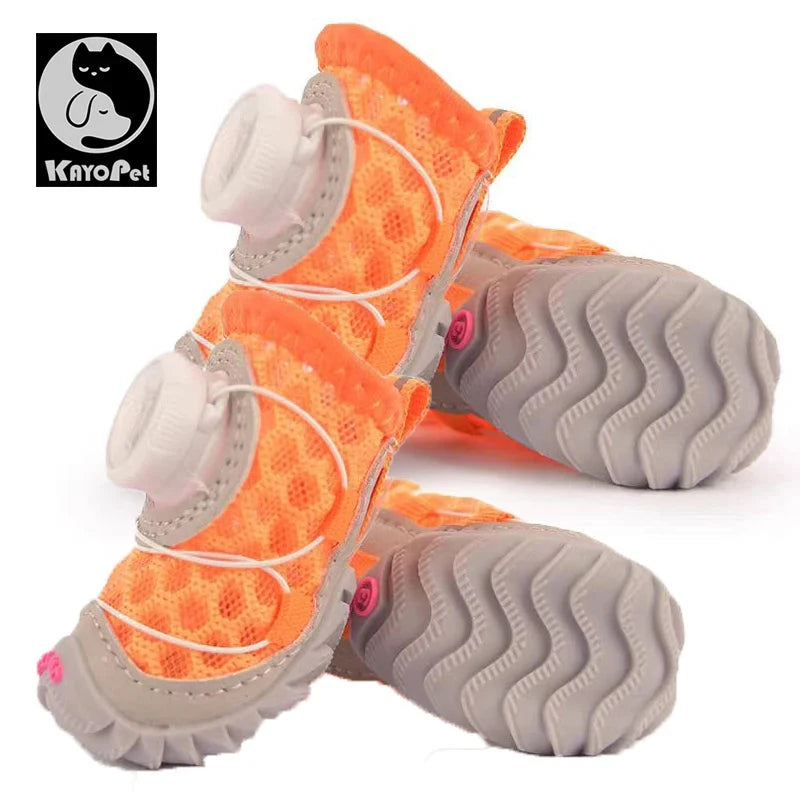 Summer Dog Sandals – Breathable Mesh Shoes with Rotating Buckle for Small Dogs Accessories TailTastic Store ORANGE 4PS SIZE 6 