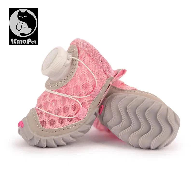 Summer Dog Sandals – Breathable Mesh Shoes with Rotating Buckle for Small Dogs Accessories TailTastic Store PINK 2PS SIZE 7 