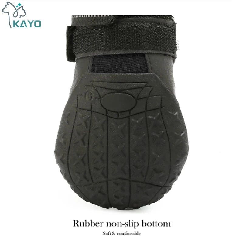 Waterproof Dog Boots – Anti-Slip Rain & Snow Shoes with Reflective Stripes (4pcs) Accessories TailTastic Store 