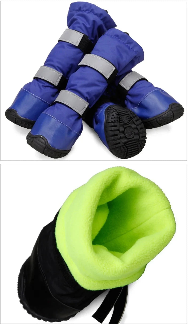 Waterproof Dog Boots – Winter Shoes for Large Dogs with Fleece Lining (4pcs) Accessories TailTastic Store 