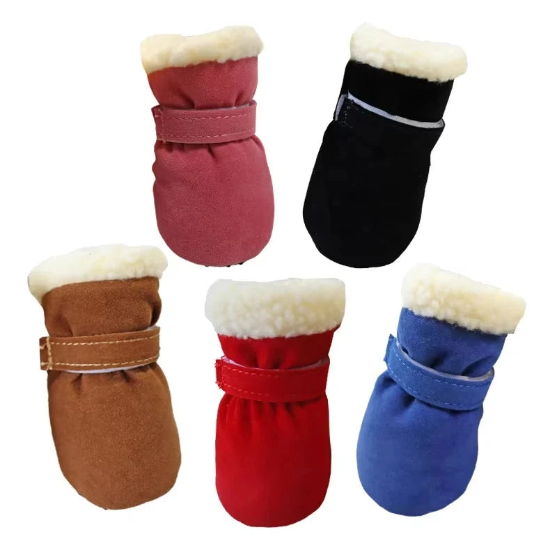 Winter Dog Boot Socks – Warm Wool Shoes with Anti-Slip Soles for Small Dogs (4pcs) Accessories TailTastic Store 