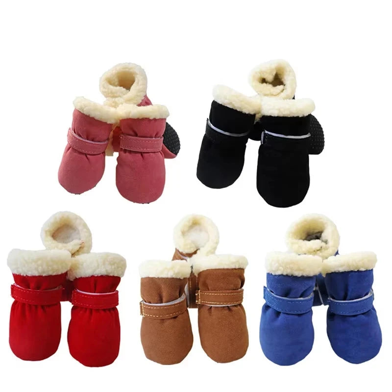 Winter Dog Boot Socks – Warm Wool Shoes with Anti-Slip Soles for Small Dogs (4pcs) Accessories TailTastic Store 