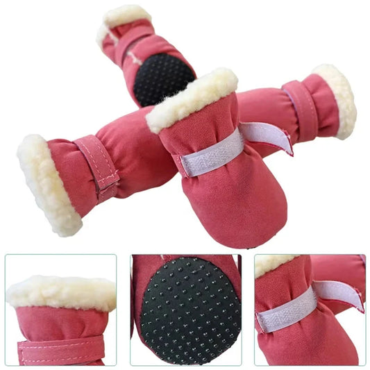 Winter Dog Boot Socks – Warm Wool Shoes with Anti-Slip Soles for Small Dogs (4pcs) Accessories TailTastic Store 